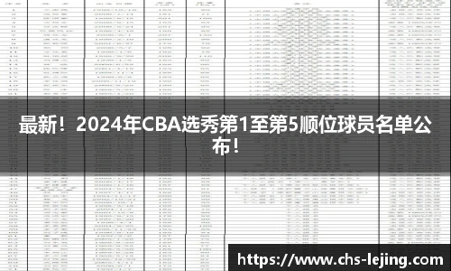 最新！2024年CBA选秀第1至第5顺位球员名单公布！